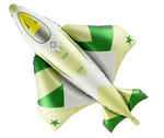 Foil balloon in the shape of an airplane 105x98 cm