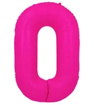 Foil Balloon Number "0" Pink Neon (100cm.)