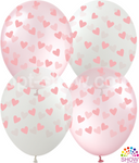 Hearts Pink Printed Rubber Balloons (10 pcs.)