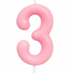 Candle Number "3" - Pink