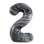 Foil Balloon Number "2" Marbled (100cm.)