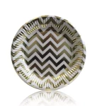 Paper plates Wave White and Gold (10 pcs.)