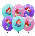 Mermaid printed rubber balloons (6 pcs.)