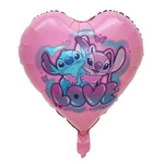 Foil balloon Heart with love - Stitch and Angel 18 inches.