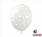 Hearts printed rubber balloons (10 pcs.)