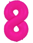 Foil Balloon Number "8" Pink Neon (100cm.)