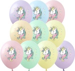 Unicorn printed rubber balloons (10 pcs.)