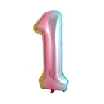 Foil Balloon Number "1" Rainbow (100cm.)