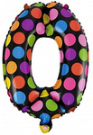 Balloon Number "0" Black with Dots (40cm) 