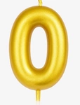 Gold birthday candle number "0" - elegance for any occasion