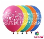 Printed rubber balloons Flowers (10 pcs.)