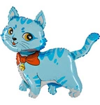 Foil Balloon Cat Blue, Grabo