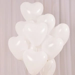 Set of 10 White 12 Inch Heart Shaped Balloons