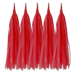 Tail for Balloons Red, Tassel (5pcs)