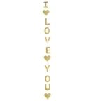 I LOVE YOU Gold Paper Garland (1 pc).)