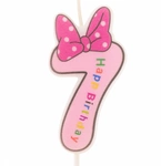 Children's candle number "7" pink