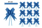Decorative navy blue bow with embossed pattern - 21 cm (set of 10 pcs.)