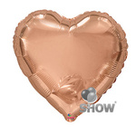 Pink Gold Foil Heart 18" (45cm.)