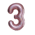 Foil Balloon Number "3 "RoseGold Brocade(100cm.)