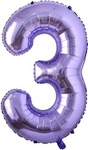 Foil Balloon Number "3" Purple (100cm.)
