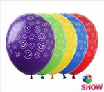 Emotions printed rubber balloons (10 pcs.)
