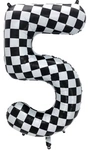 Foil Balloon Number "5" Chessboard Race (100cm.)