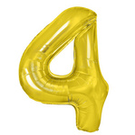 Foil Balloon Number "4" Gold ( 100cm.)