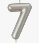 Silver birthday candle number "7" - elegance for any occasion