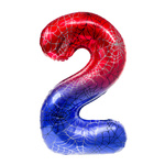 Foil Balloon Number "2" Spider Red/Blue (100cm.)