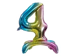 Foil Balloon Number "4" Rainbow Standing (80cm.)