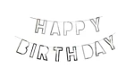 Happy Birthday Silver Paper Garland (1 pc.)