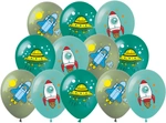 Cosmos printed rubber balloons (12 pcs.) 