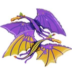 Foil Dragon Purple Balloon, Grabo 24-32 inches