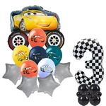 Balloon Set 3 Cars Foil and Rubber Balloons with Printing