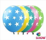 Star printed rubber balloons (10 pcs.)