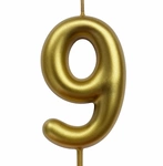 Birthday candle number "9" - champagne color