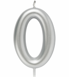 Candle Numeral "0" - Silver