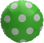 Green Dots Foil Balloon 18" (45cm.)