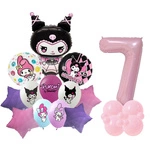 Set of 7 Kuromi Foil and Rubber Printed Balloons
