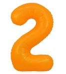 Foil Balloon Number "2" Orange Neon (100cm.)