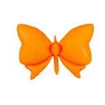 Orange foil balloon in the shape of a bow