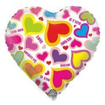 Foil Hearts Balloon 18" (45cm.)