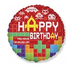 Happy Birthday 18" (45cm) foil balloon, FLEXMETAL™