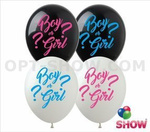 BOY OR GIRL printed rubber balloons? (10 pcs.)
