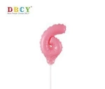Number balloon on a stick "6"