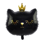Foil Balloon Black Cat with Crown (49cm*56cm)