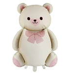 Foil balloon in the shape of a teddy bear with a bow (90x65 cm)