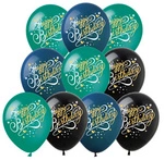 Happy Birthday printed rubber balloons (10 pcs.)