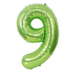 Foil Balloon Number "9" Light Green (100cm.)