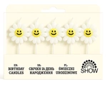 Birthday candles flowers with a smile - 5 pcs.